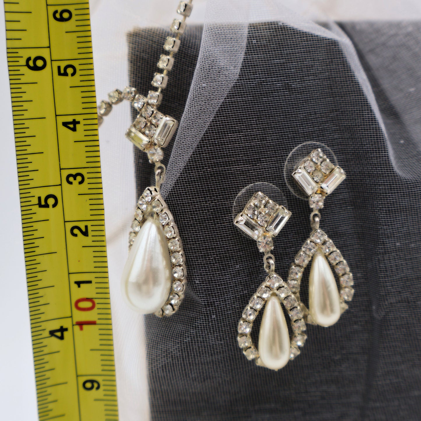 Pearl & Crystal Teardrop Jewelry Set