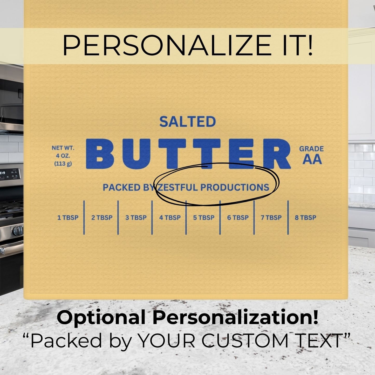 Personalized Salted Butter Microfiber Tea Towels