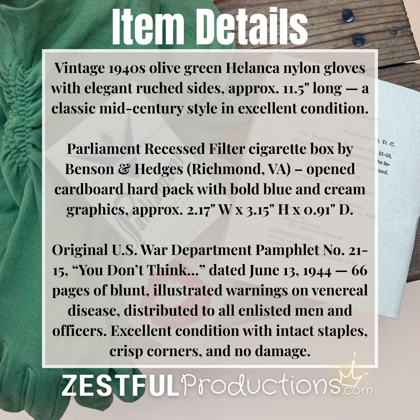 Curated Military Vignette 1944 WWII