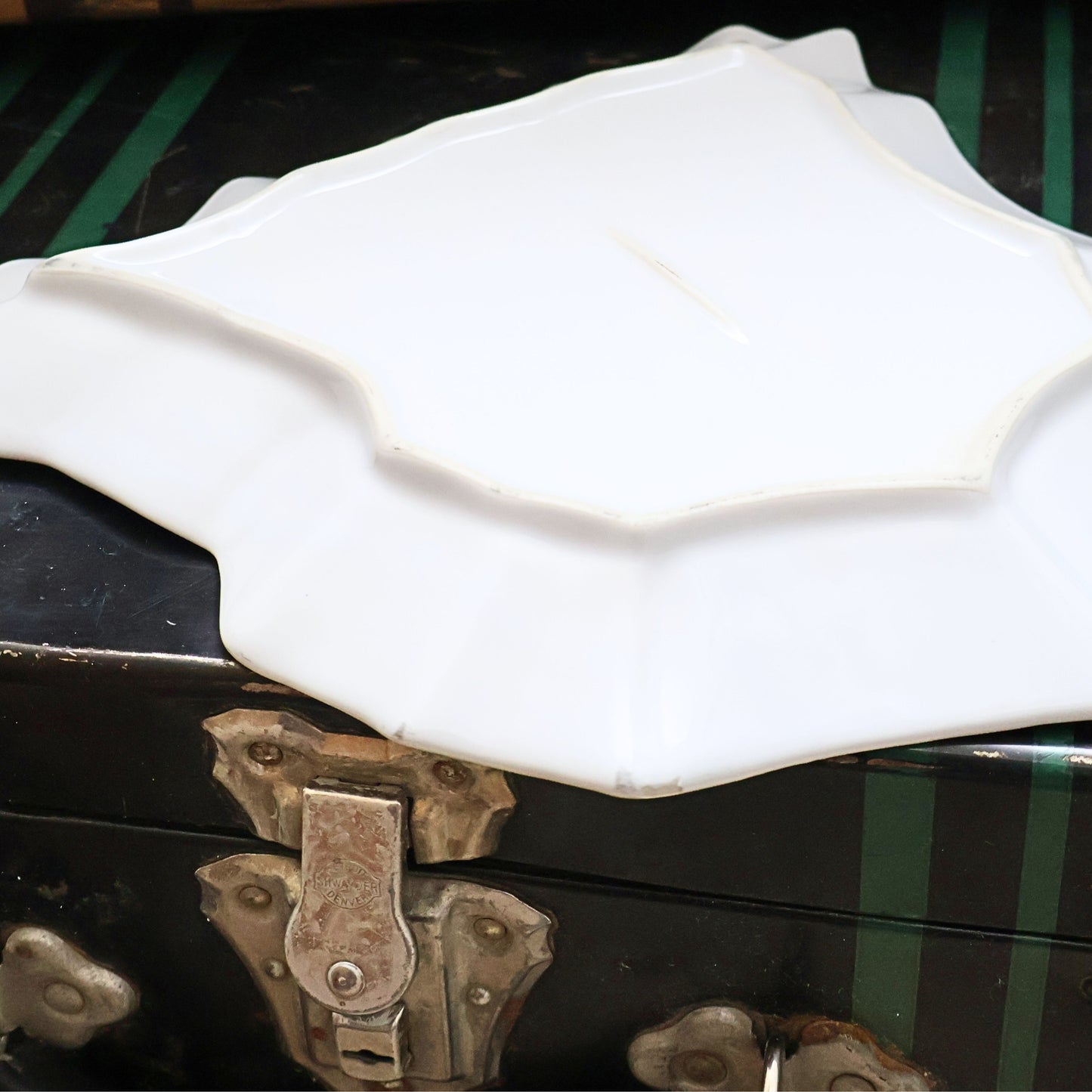 Bottom underside view of vintage Spain map ceramic tray with sculpted shape and glossy white ceramic finish, Mediterranean serving platter, collectible European souvenir decor dish, Spain shaped travel inspired serving piece