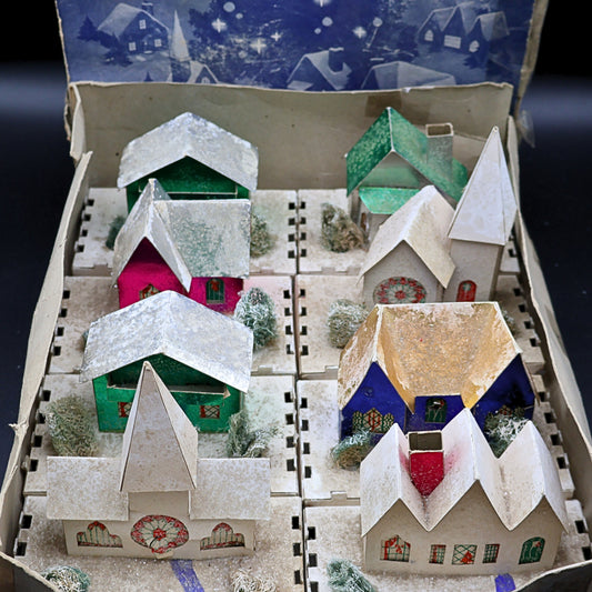 Authentic 1940s Dolly Toy Co Snow Houses Christmas Village (No. 212)