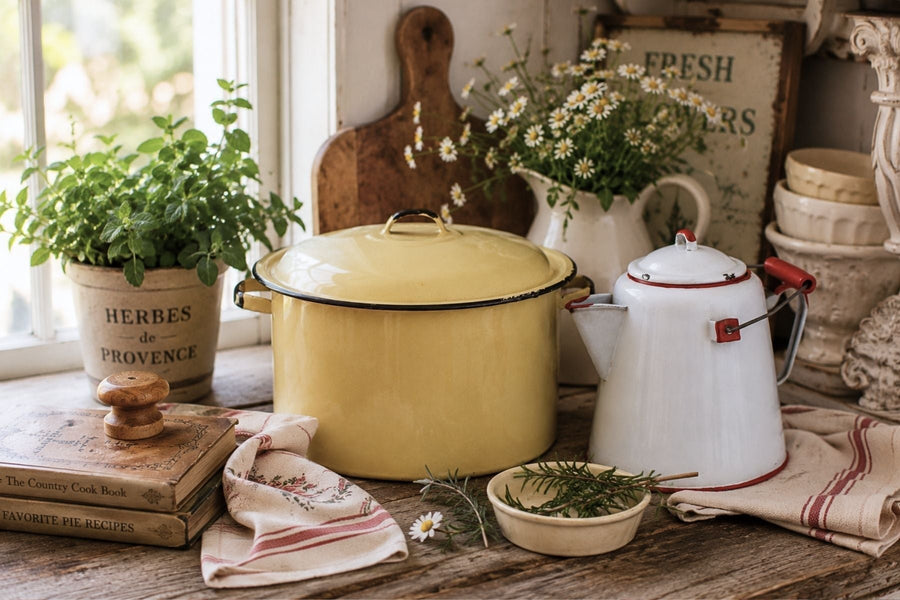 10 Ways to Decorate with Vintage Enamelware