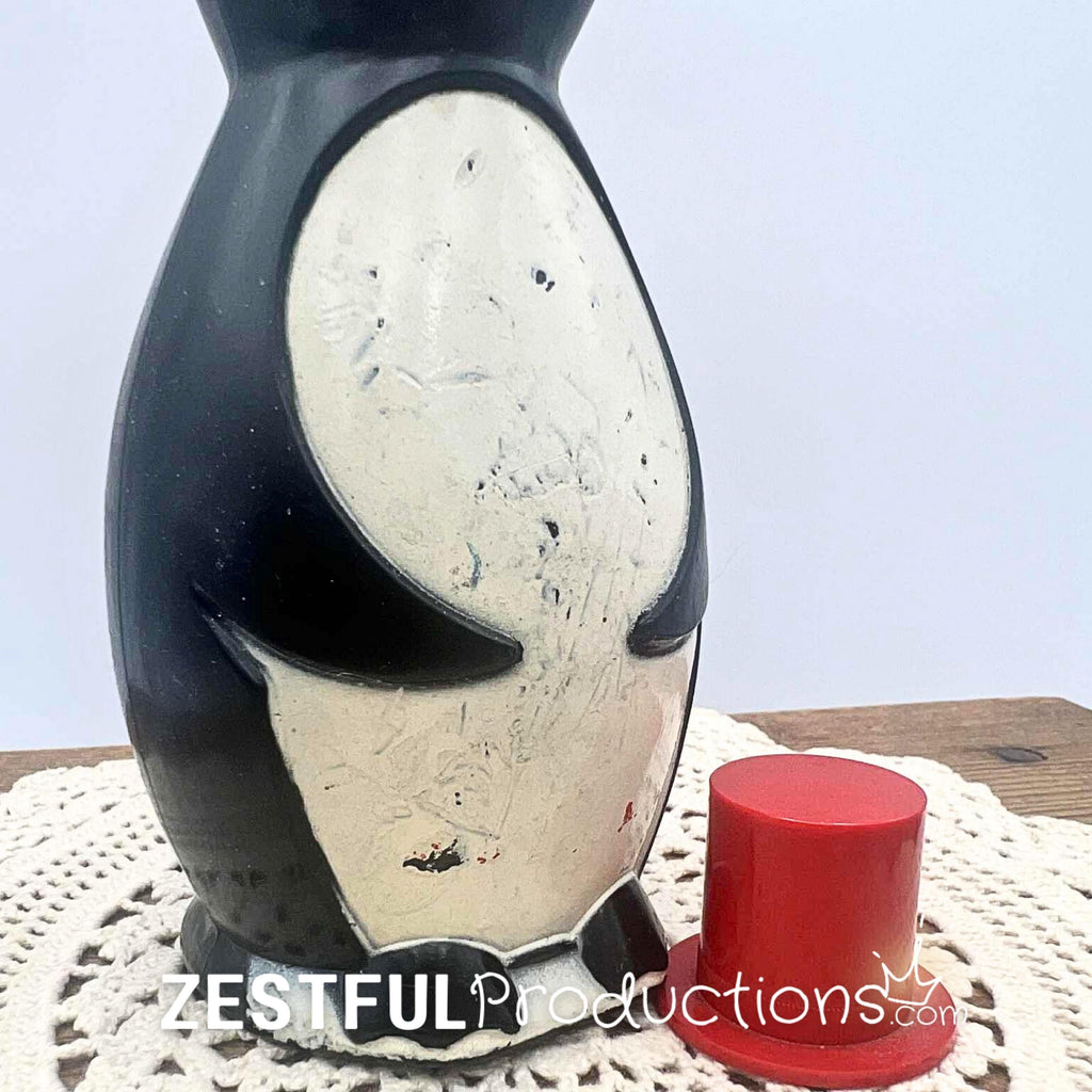 Vintage Jergens Pete the Penguin Bubble Bath Bottle | 1960s Wheaton Plastics Bathroom Collectible | Mid-Century Penguin Decor