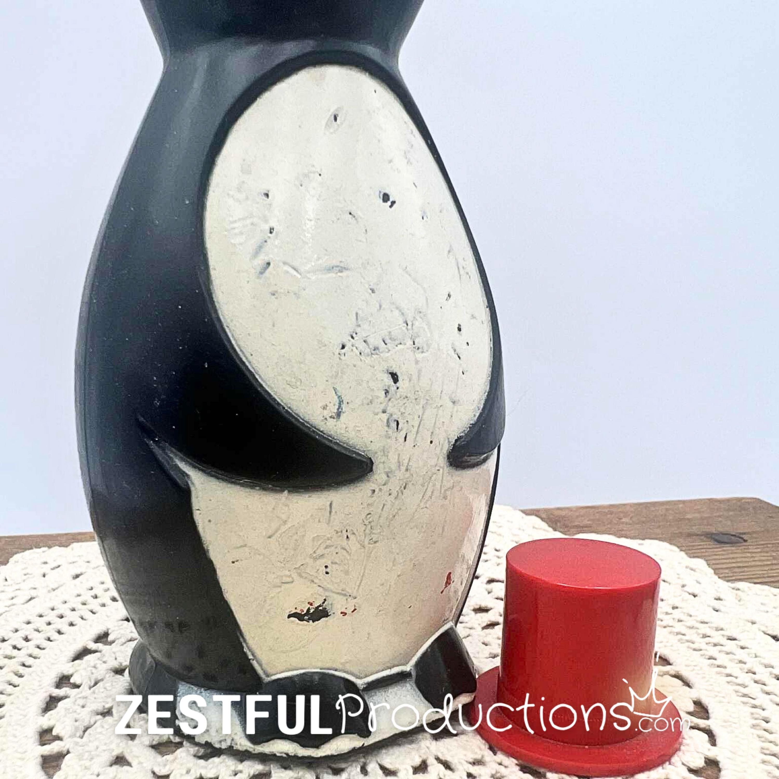Vintage Jergens Pete the Penguin Bubble Bath Bottle | 1960s Wheaton Plastics Bathroom Collectible | Mid-Century Penguin Decor