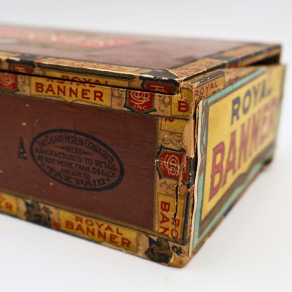 Antique Royal Banner Wooden Cigar Box