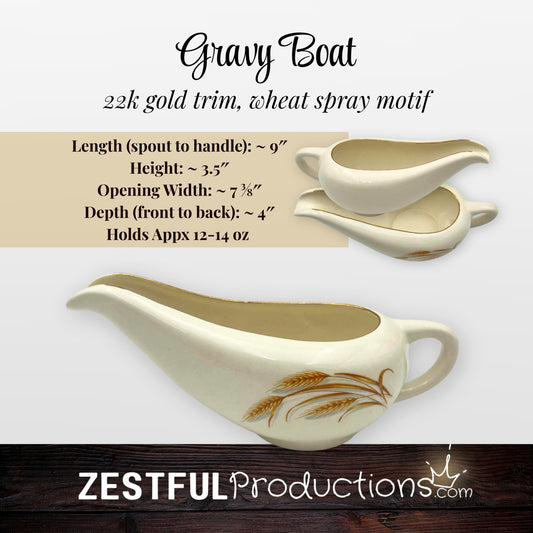 Homer Laughlin Golden Wheat Gravy Boat