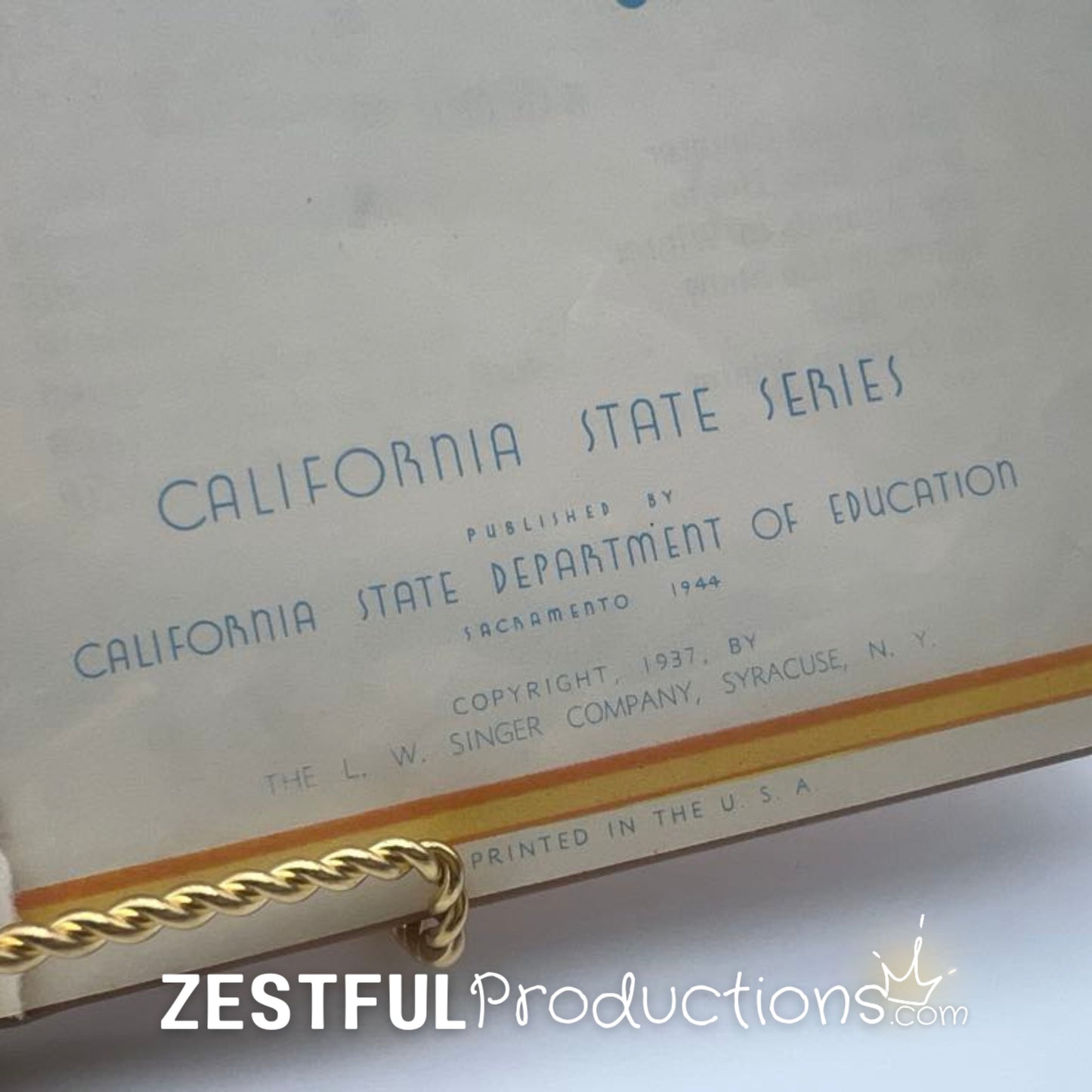 Publisher and copyright details from 1944 California State Series science reader textbook