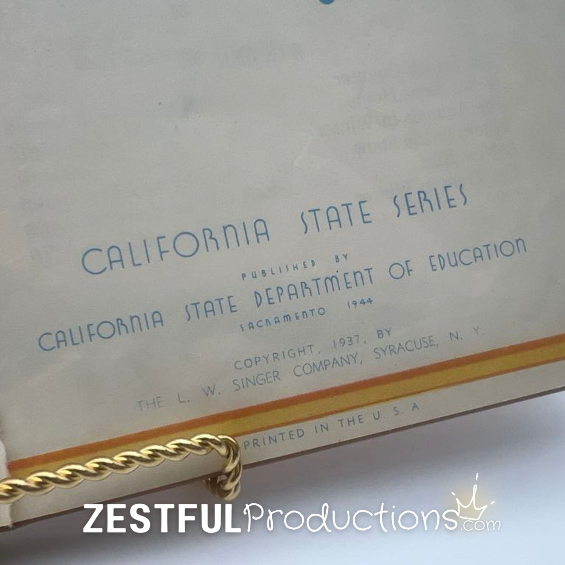 Publisher and copyright details from 1944 California State Series science reader textbook