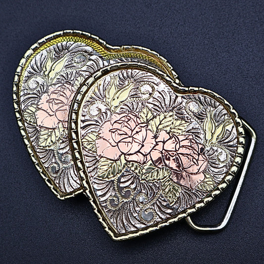 Western Double Heart Belt Buckle