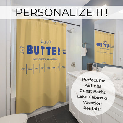 Personalized Butter Shower Curtain