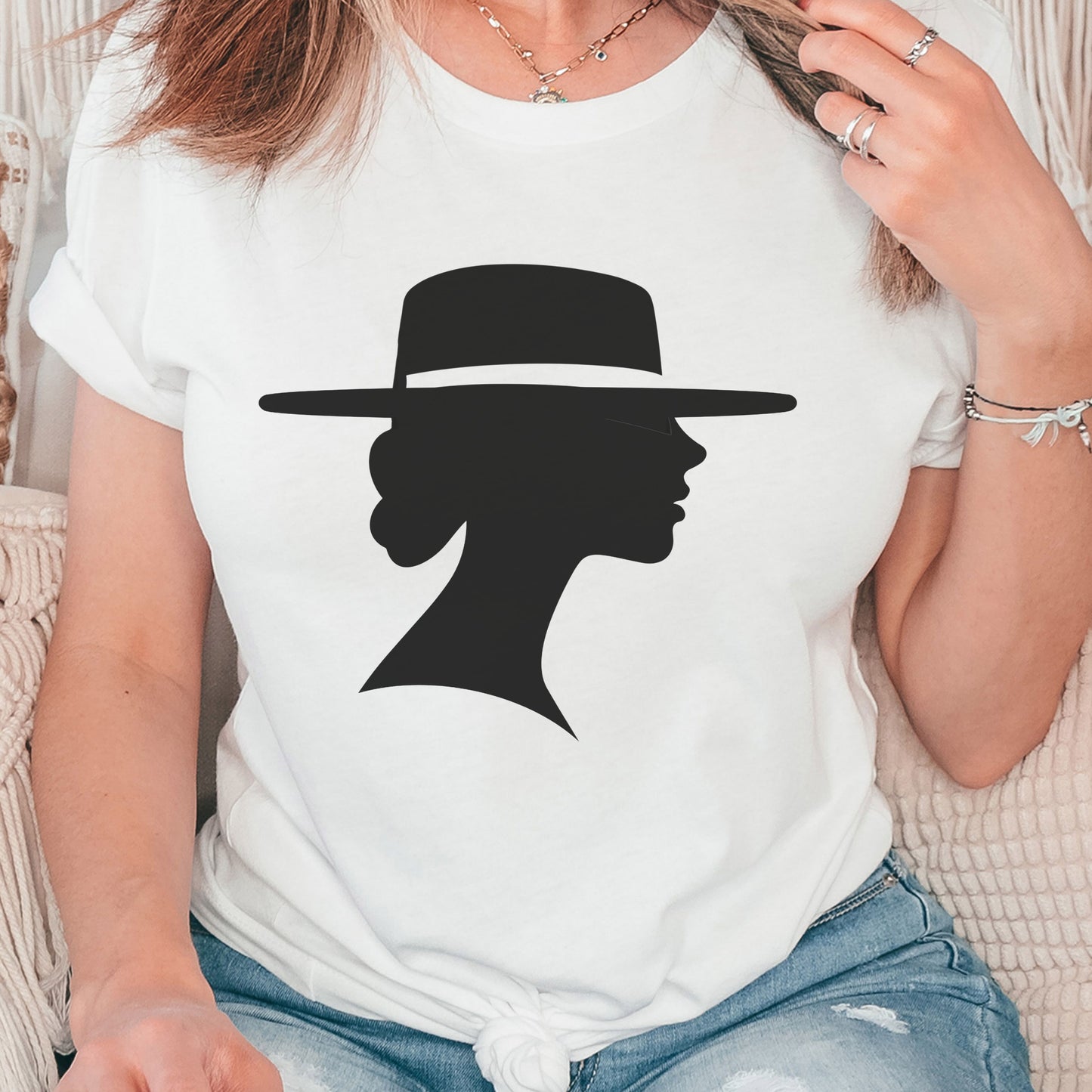 Wide Brim Hat Silhouette Tee