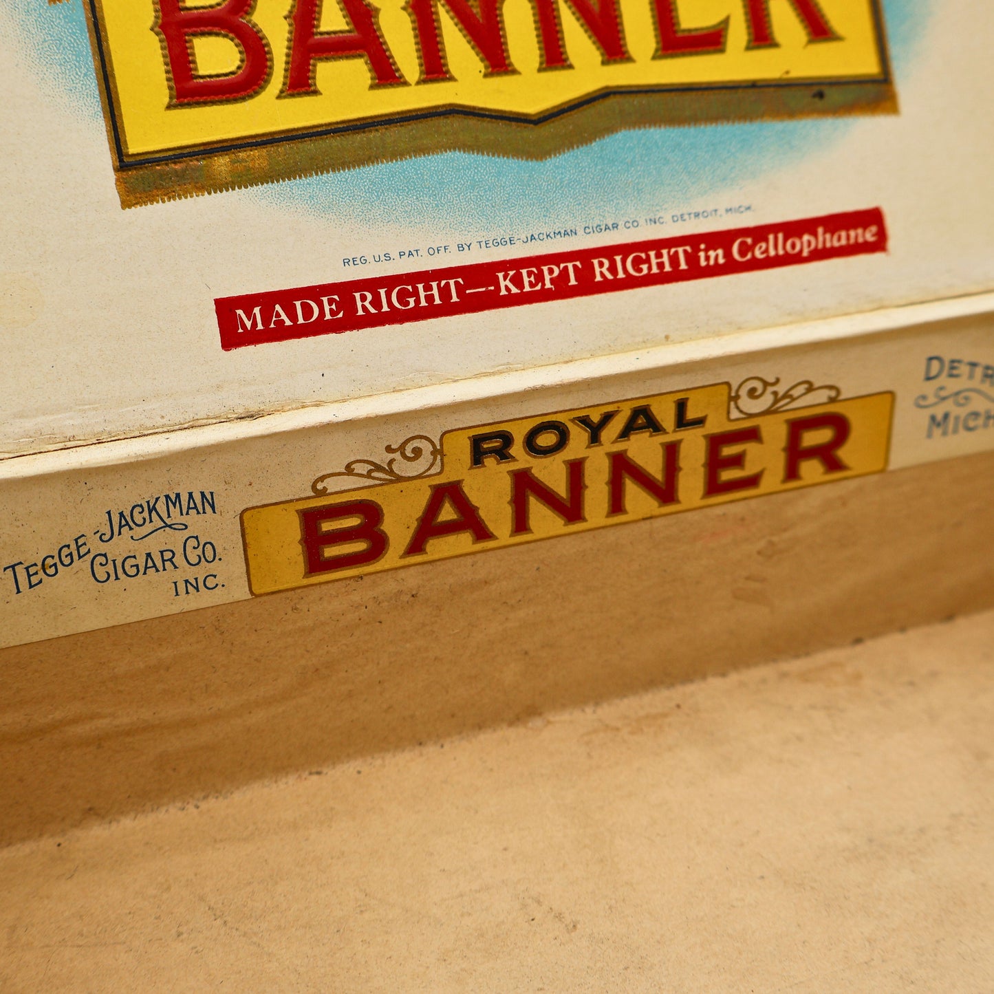 Antique Royal Banner Wooden Cigar Box