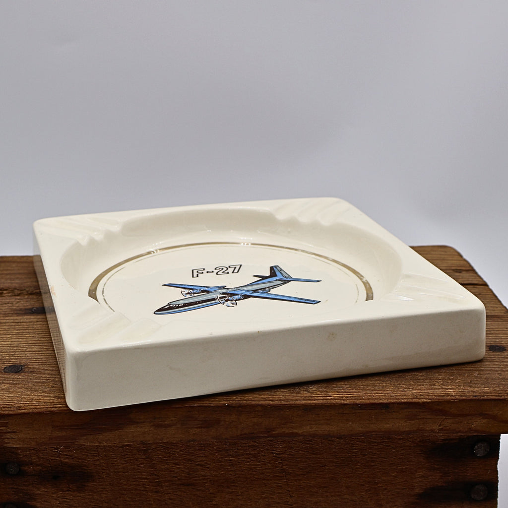 Fokker F27 Airplane Advertising Ashtray