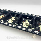 Retired Twilight Snowman Christmas Relish Dish