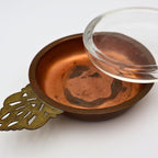 Vintage Copper Porringer Bowl with Glass Insert | Brass Handle | Colonial Revival Serving Dish | Mid-Century Decor