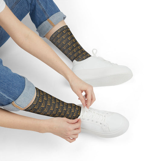 Patterned Zesty Crown Crew Socks