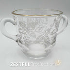 Vintage Bartlett Collins 806 Grape Leaf Cream & Sugar Set | Gold Rim Frosted Glass | Mid-Century Glassware