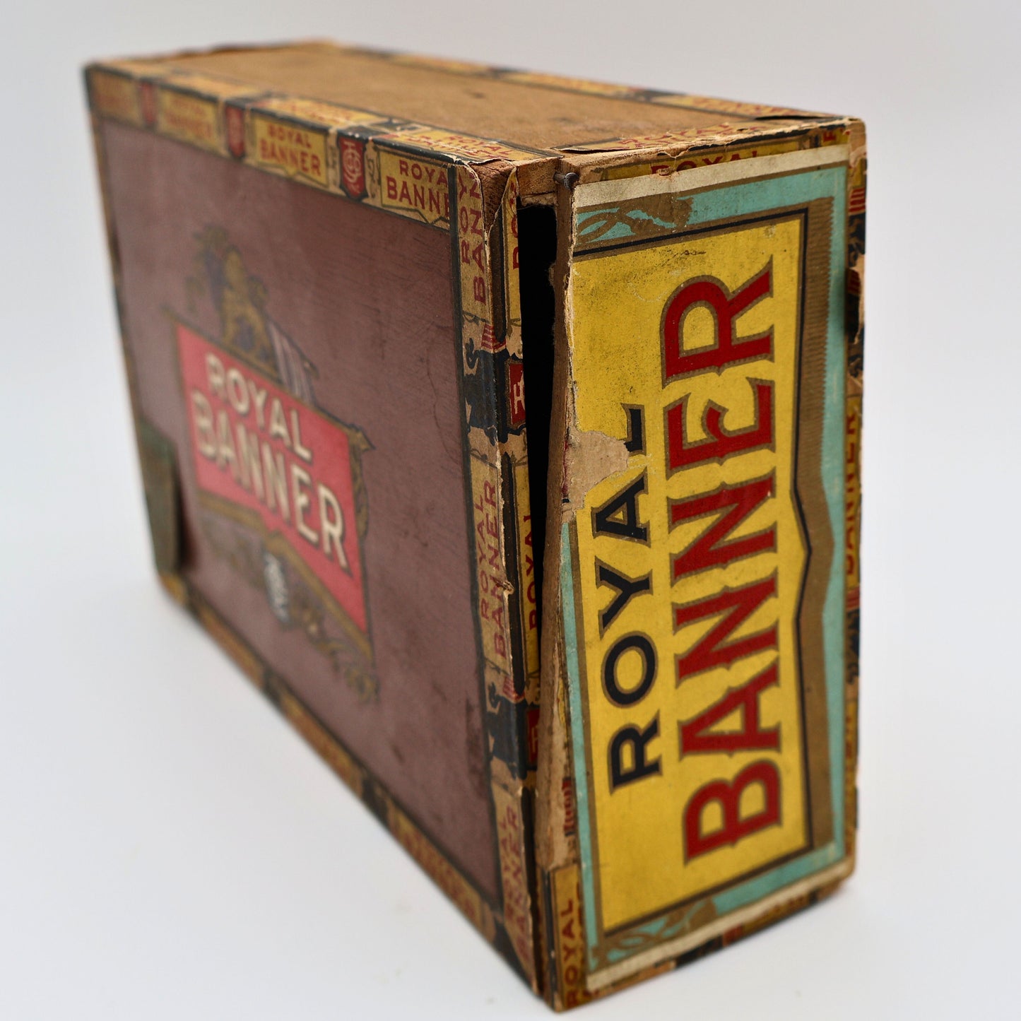 Antique Royal Banner Wooden Cigar Box