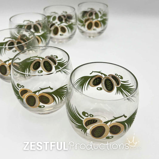 Vintage Federal Glass Roly Poly Coconut Tiki Glasses