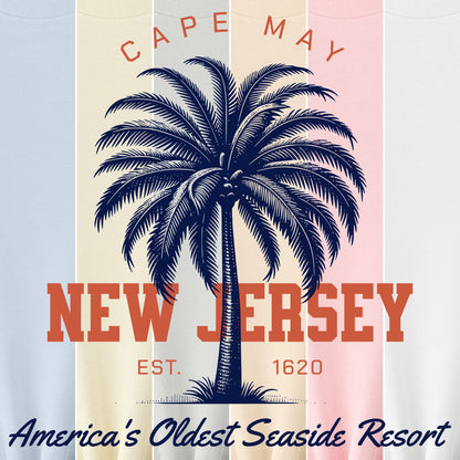 Cape May New Jersey palm tree beach souvenir t-shirt