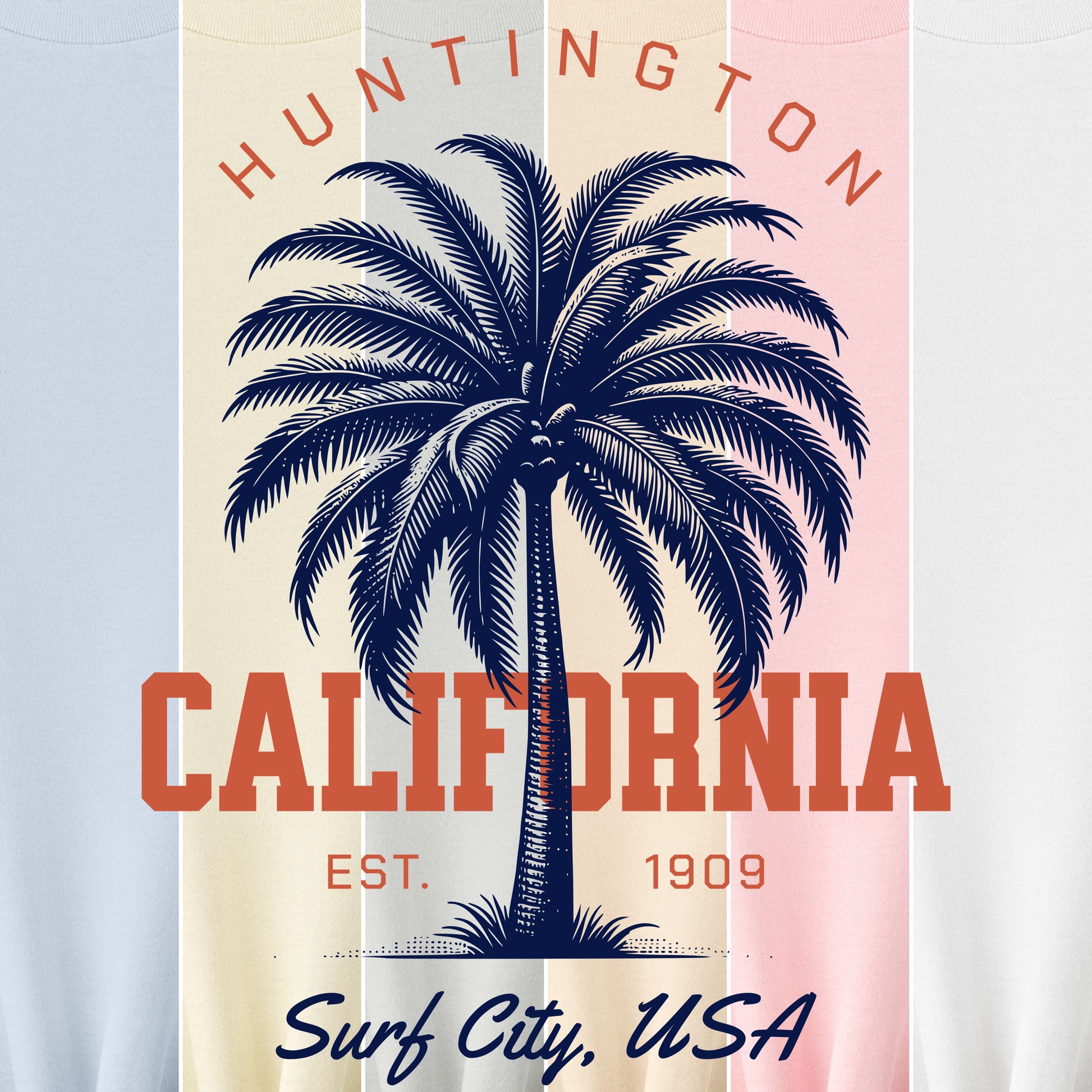 Huntington Beach California palm tree beach souvenir t-shirt