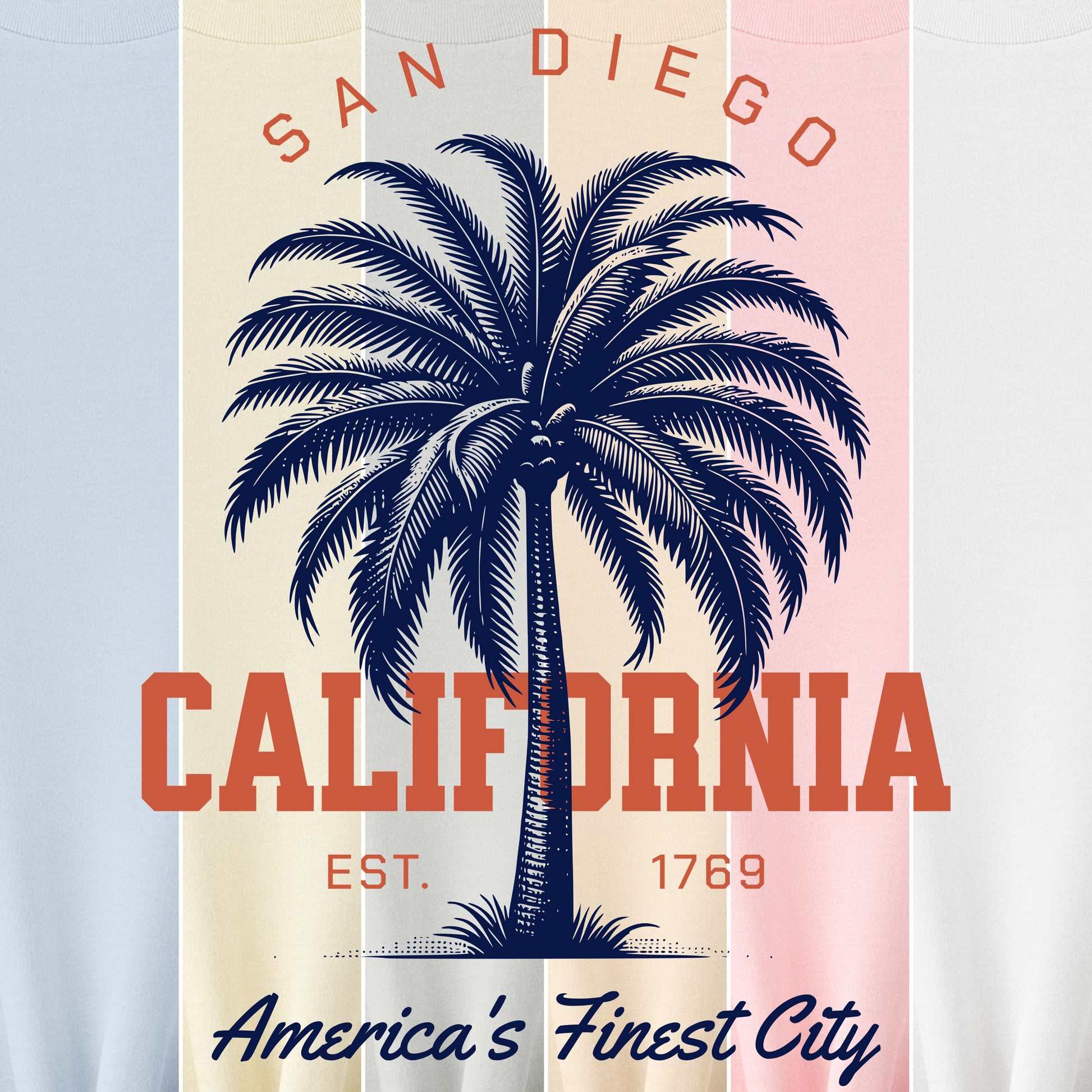 San Diego California palm tree beach souvenir t-shirt