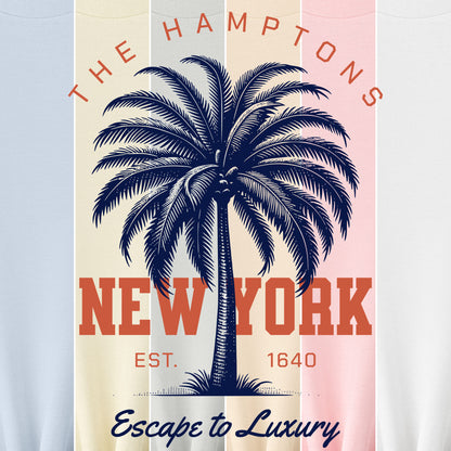The Hamptons New York palm tree beach souvenir t-shirt
