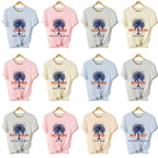 Palm tree beach souvenir t-shirt options for casual coastal outfit