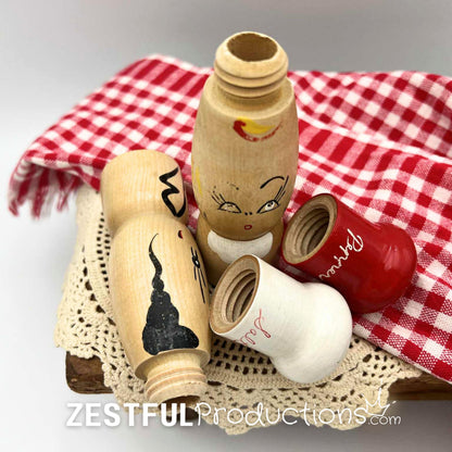 Wooden Salt and Pepper Shakers