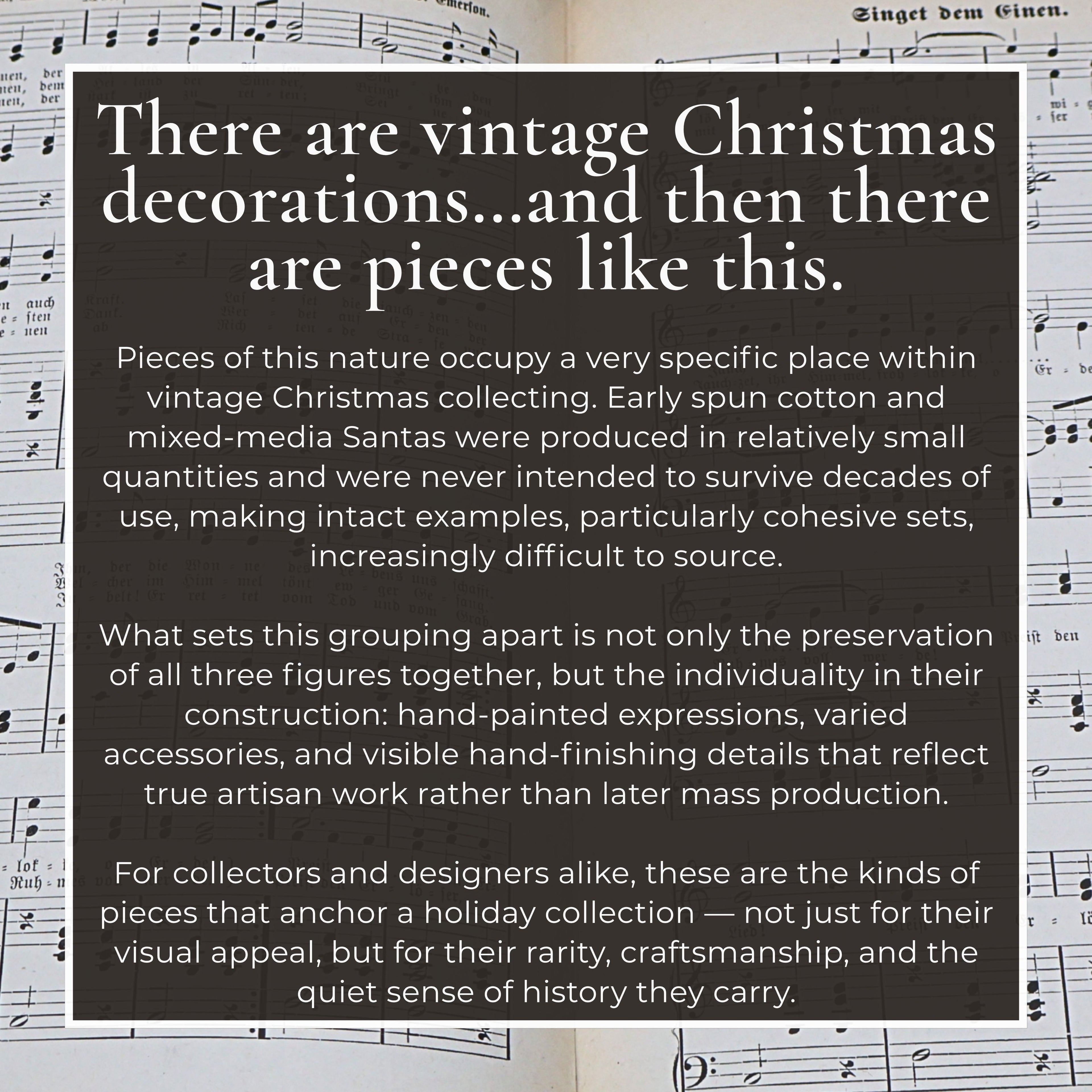 Antique German Christmas ornaments history explaining the value and rarity of vintage Santa collectibles