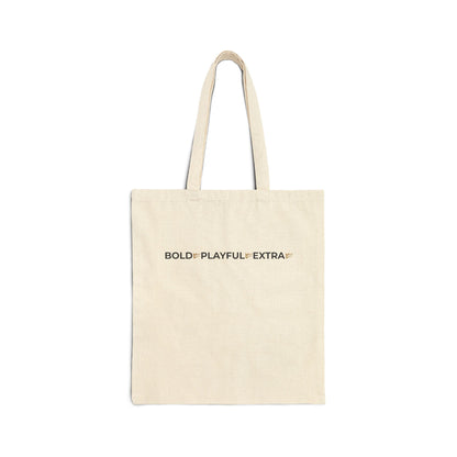 Cream Bold Playful Extra canvas tote bag made from heavyweight cotton