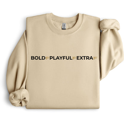 Sand Bold Playful Extra statement crewneck sweatshirt front view