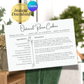 Editable botanical recipe card template displayed with a completed oatmeal raisin cookie recipe in an airy kitchen setting. The image identifies the product as an instant digital download and shows that the 4 x 6 inch card can be personalized using Canva.