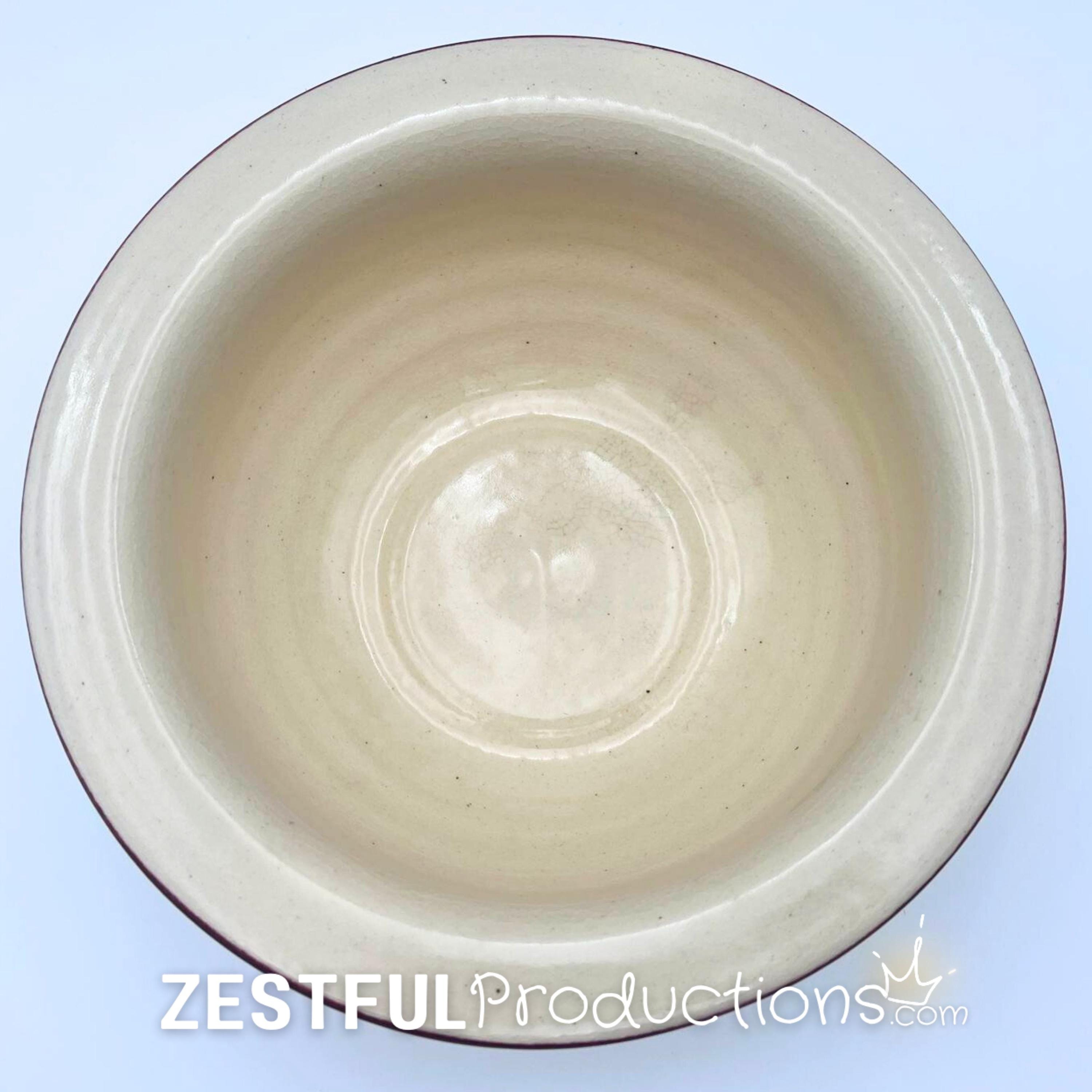 Vintage Texas State Pottery Stoneware Mixing Bowl | Blue Texas Motif | Rustic Americana Farmhouse Kitchen Decor