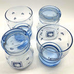 Pfaltzgraff Maison Blue Double Old Fashioned Glasses | 12 oz Apple Motif Farmhouse Drinkware