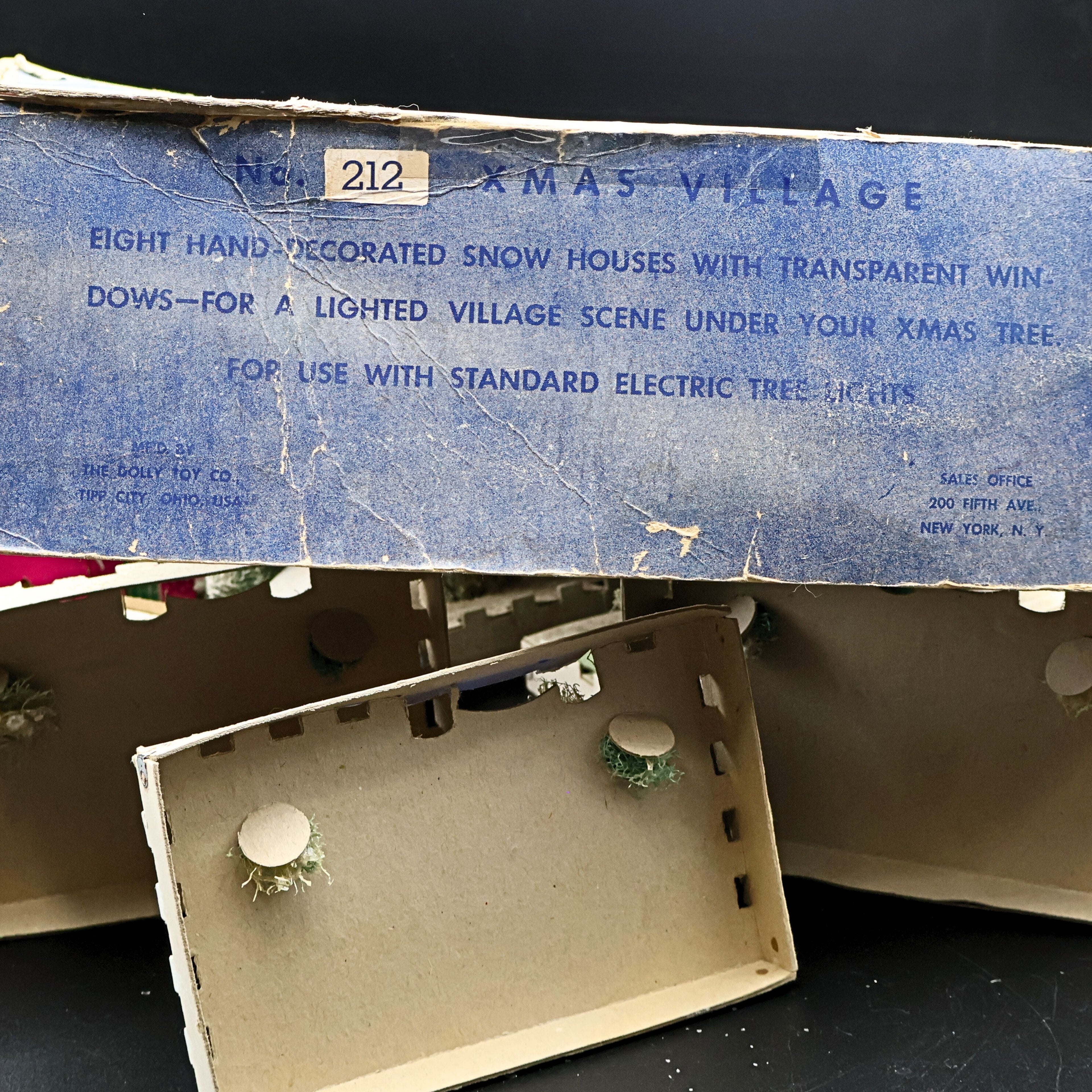 Authentic 1940s Dolly Toy Co Snow Houses Christmas Village (No. 212)