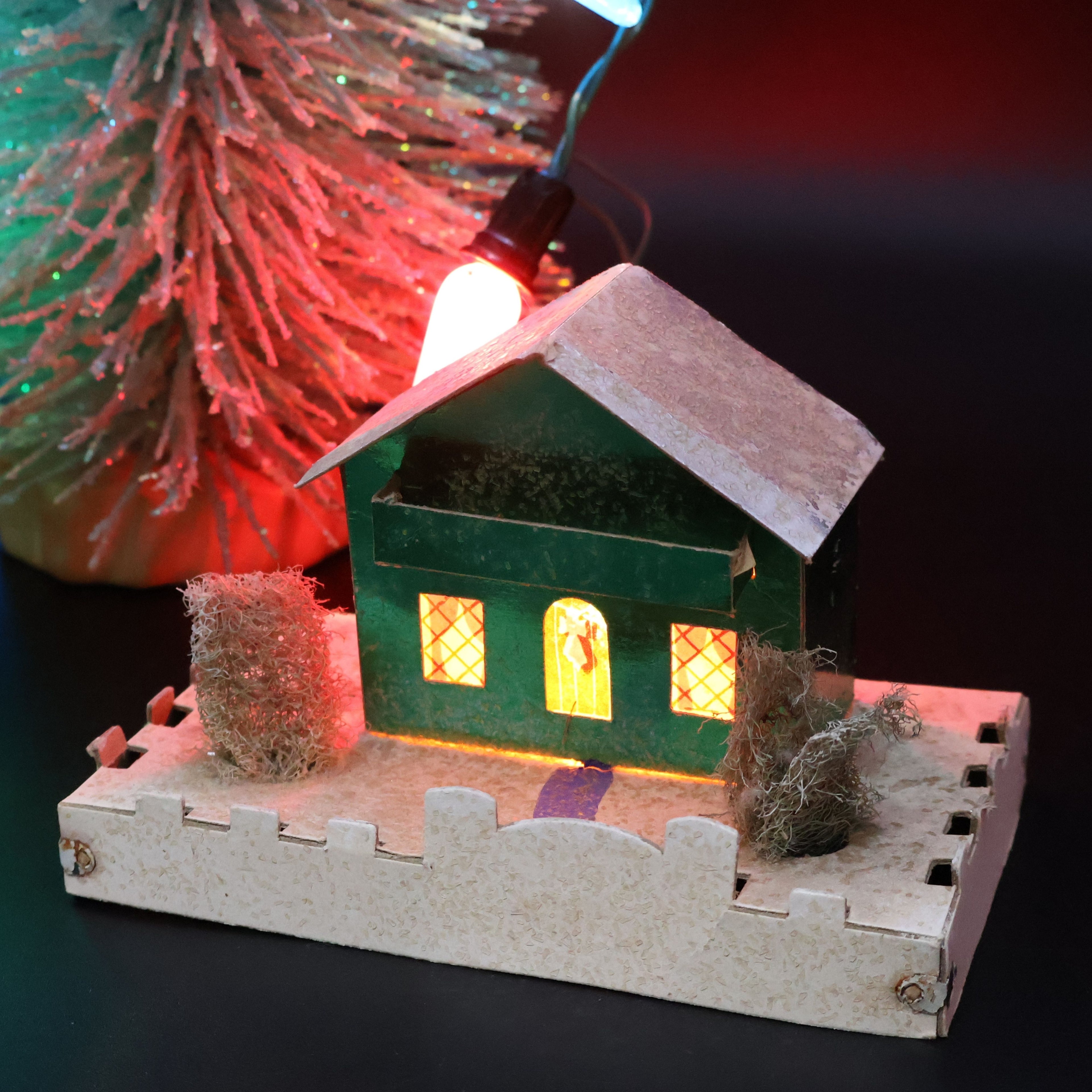 Authentic 1940s Dolly Toy Co Snow Houses Christmas Village (No. 212)