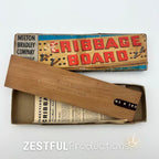 Vintage Milton Bradley Cribbage Board with Original Box & Instructions | 1950s Wooden Card Game Collectible