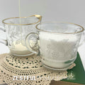 Vintage Bartlett Collins 806 Grape Leaf Cream & Sugar Set | Gold Rim Frosted Glass | Mid-Century Glassware