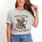 Rebellious Mother Shirt Funny Mom Tiger Graphic Woman Rider Design Feral Moms Club Tshirt Sarcastic Parent Humor Clothing Cool Mama Statement Piece Cotton Fabric Quality Comfortable Everyday Wear Perfect Gift Idea Birthday Present Special