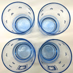 Pfaltzgraff Maison Blue Double Old Fashioned Glasses | 12 oz Apple Motif Farmhouse Drinkware