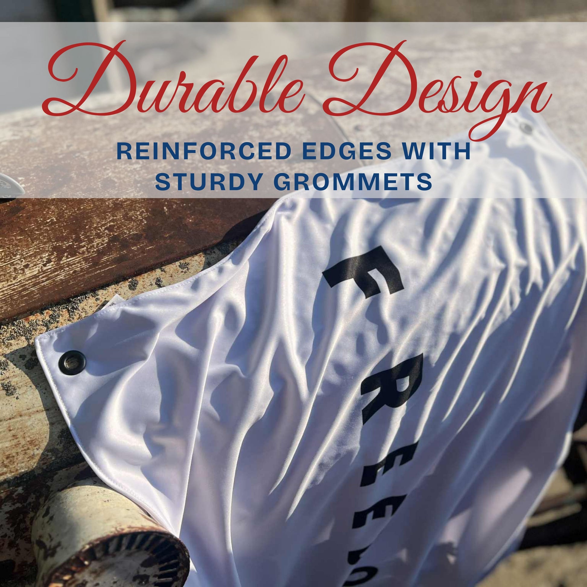 Double-sided Freedom flag banner with reinforced grommets