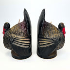 Large Vintage Gurley Turkey Candle Pair | Plum & Gold Thanksgiving Decor, 89¢ Labels