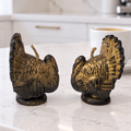 Vintage Gurley Mini Gold Turkey Candles | Pair of 3-Inch Thanksgiving Shelf Sitters with 15¢ Labels