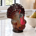 Vintage Gurley Turkey Candle | Mahogany & Russet Thanksgiving Shelf Sitter with Vintage 25¢ Label