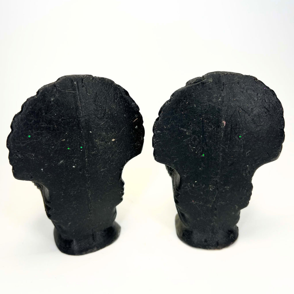 Vintage Gurley Turkey Candle Pair | Magenta & Sage Green Flat-Back Thanksgiving Shelf Sitters