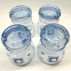 Pfaltzgraff Maison Blue Double Old Fashioned Glasses | 12 oz Apple Motif Farmhouse Drinkware