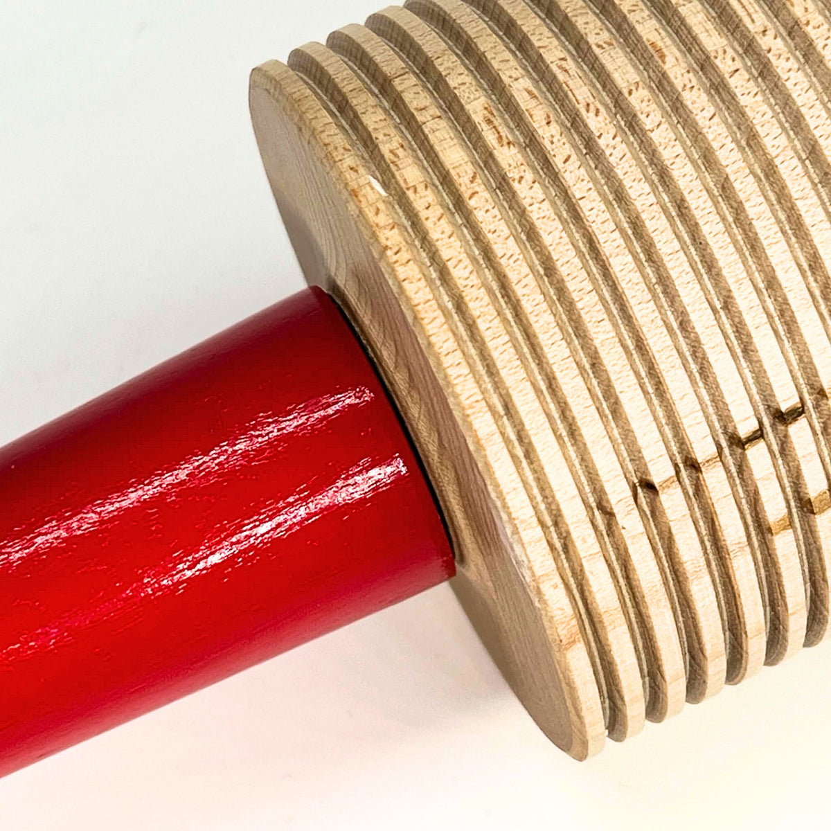Vintage Lokstad Corrugated Rolling Pin | Red Handles & Plaid Recipe Sleeve | Minnesota Lefse Baking Tool