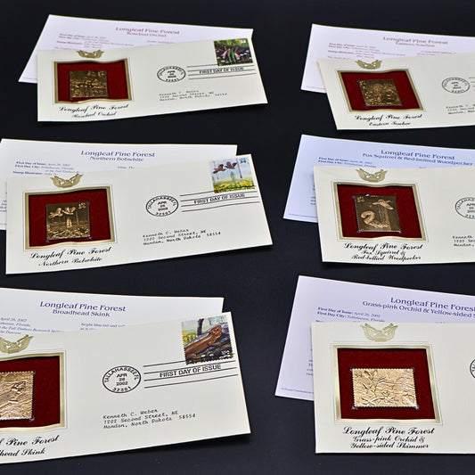 Longleaf Pine Forest 22kt Gold Replica First Day Covers Set
