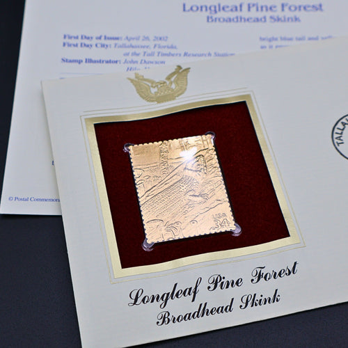 2002 Longleaf Pine Forest First Day Cover Set of 6 | USPS Nature of America 22kt Gold Replica Stamp Collection